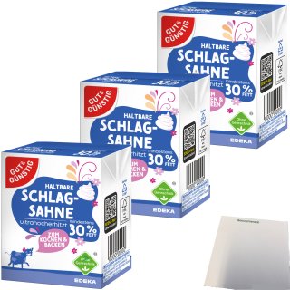 Gut&Günstig Haltbare Schlagsahne 30% Fett 3er Pack (3x200g Packung) + usy Block