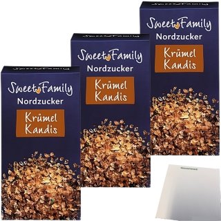 Nordzucker Krümel Kandis braun mit angenehmer Karamellnote 3er Pack (3x500g Packung) + usy Block