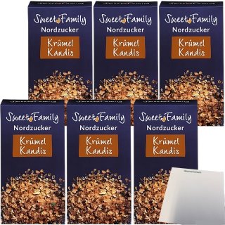 Nordzucker Krümel Kandis braun mit angenehmer Karamellnote 6er Pack (6x500g Packung) + usy Block