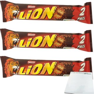 Nestle Lion Schokoriegel 3er Pack (6x30g Riegel Packung) + usy Block