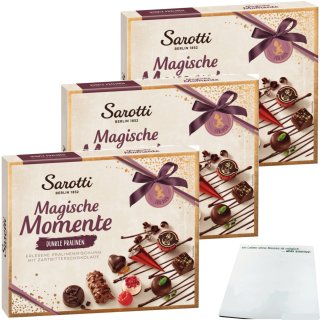 Sarotti Magische Momente dunkle Pralinen 3er Pack (3x210g Packung) + usy Block