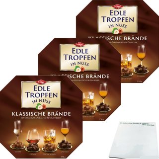 Trumpf Edle Tropfen in Nuss Klassische Brände 3er Pack (3x250g Packung) + usy Block