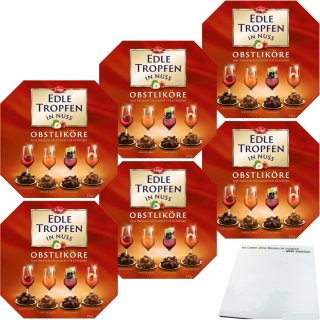 Trumpf Edle Tropfen in Nuss rot Obstliköre 6er Pack (6x250g Packung) + usy Block