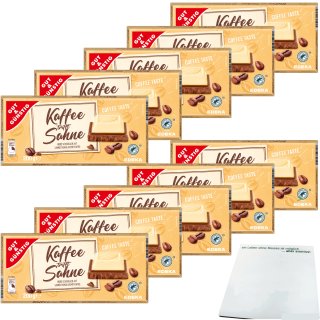 Gut&Günstig Kaffee trifft Sahne weiße Schokolade auf Sahneschokolade mit Kaffee VPE (10x200g Tafel) + usy Block