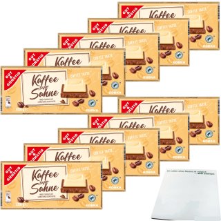 Gut&Günstig Kaffee trifft Sahne weiße Schokolade auf Sahneschokolade mit Kaffee VPE (10x200g Tafel) + usy Block