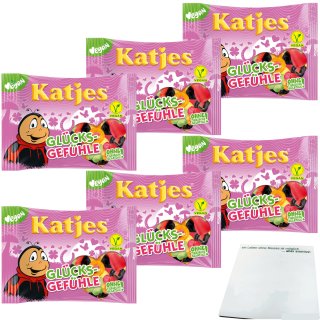 Katjes Glücksgefühle Fruchtgummi und Lakritz mehr Glück geht nicht 6er Pack (6x200g Packung) + usy Block