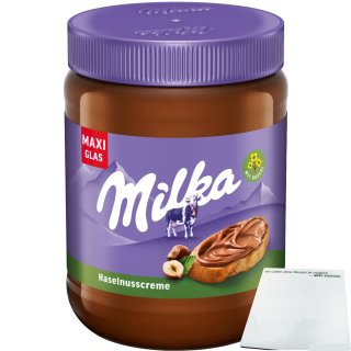 milka Haselnusscreme Brotaufstrich (600g MAXI Glas) + usy Block