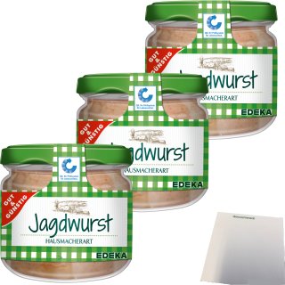 Gut&Günstig Hausmacher Jagdwurst Norddeutscher Art 3er Pack (3x250g Glas) + usy Block