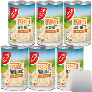 Gut&Günstig Spargelabschnitte ohne Köpfe 6er Pack (6x420g Dose) + usy Block