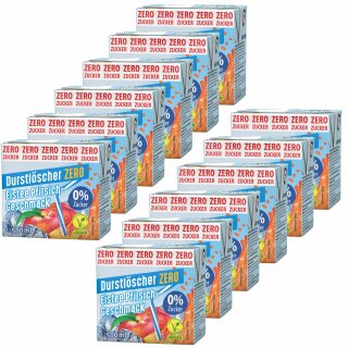 Durstlöscher Pfirsich Geschmack Zero VPE (12x500ml Pack)