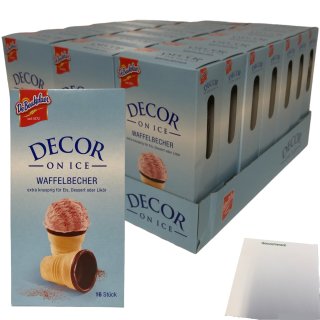 De Beukelaer Decor on Ice Waffelbecher extras Knusprig für Eis Dessert oder Likör VPE 336 Stück (21x60g Packung) + usy Block