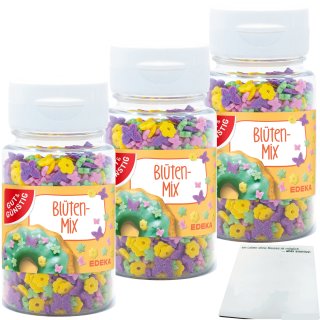 Gut&Günstig Streudekor Blumenwiese Blüten-Mix 3er Pack (3x60g) + usy Block