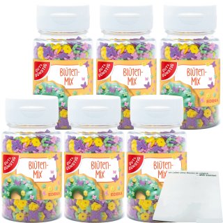 Gut&Günstig Streudekor Blumenwiese Blüten-Mix 6er Pack (6x60g) + usy Block