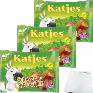 Katjes Tropen Früchte 3er Pack (3x175g Packung) + usy Block