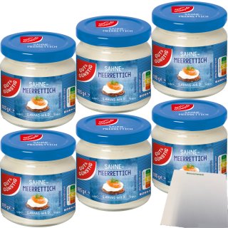 Gut&Günstig Sahnemeerrettich Sahnig-Mild 6er Pack (6x185g Glas) + usy Block