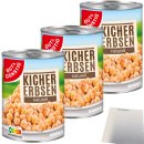 Gut&Günstig Kichererbsen naturell 3er Pack (3x400g Dose) + usy Block