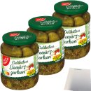 Gut&Günstig Delikatess Gewürzgurken knackig-würzig 3er Pack (3x350g Glas) + usy Block