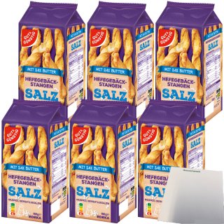 Gut&Günstig Gebäckstangen gesalzen aus Hefeteig gedreht 6er Pack (6x150g Packung) + usy Block