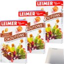 Leimer Croutons Zwiebel Knoblauch für Suppen Salat und zum Knabbern 3er Pack (3x100g Packung) + usy Block
