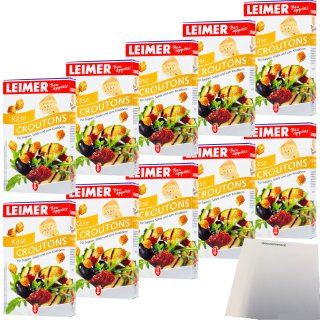 Leimer Croutons Käse für Suppen Salat und zum Knabbern VPE (10x100g Packung) + usy Block