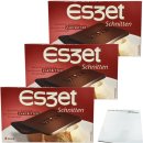 Eszet Schnitten 8 feine Zartbitterschokoladentäfelchen Brotbelag 3er Pack (3x75g Packung) + usy Block