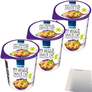 Edeka My Veggie Snackcup Orientalischer Couscous 3er Pack (3x60g Becher) + usy Block