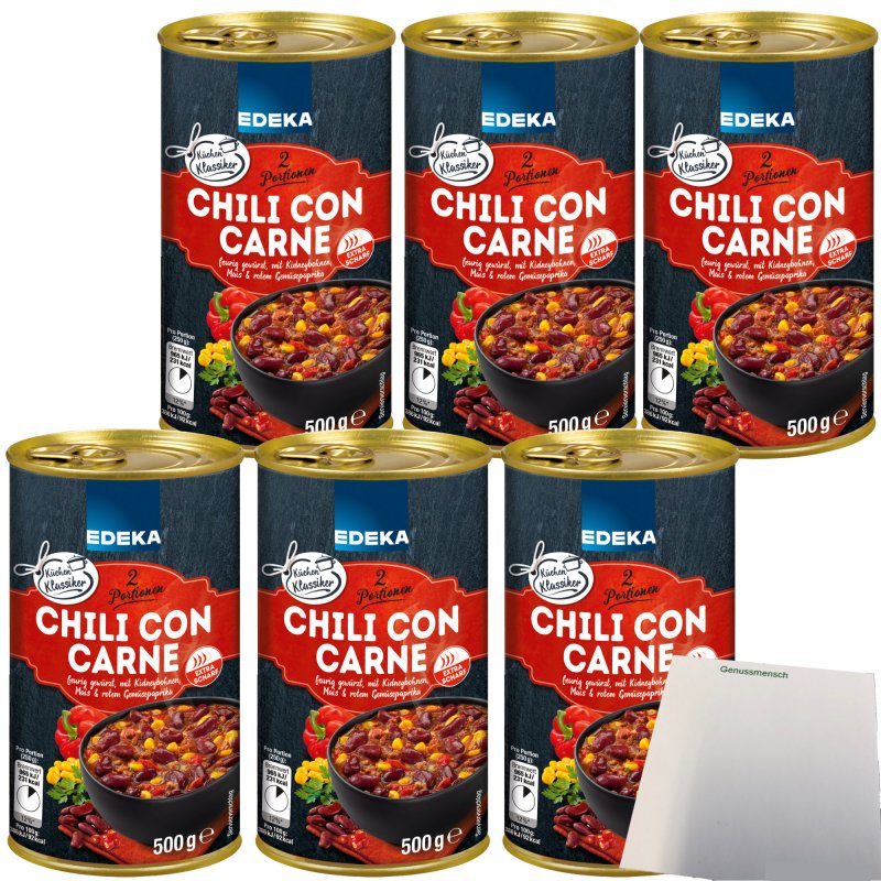 Edeka Chili con Carne feurig gewürzt mit Kidneybohnen Mais und rotem