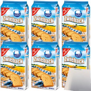 Gut&Günstig Zwieback knusprig und goldgelb gebacken 6er Pack (6x450g Packung) + usy Block
