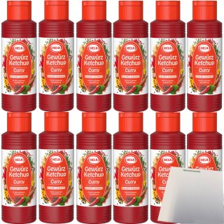Hela Curry Gewürz Ketchup leicht scharf VPE (12x300ml Flasche) + usy Block