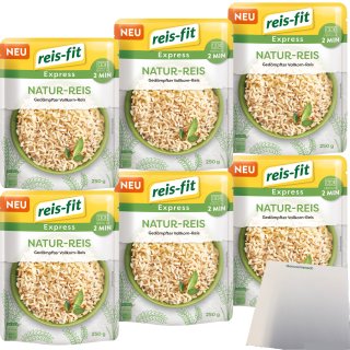 Reis-Fit Express Natur Reis 6er Pack (6x250g Packung) + usy Block