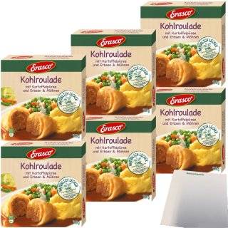 Erasco Kohlroulade in Sauce mit Kartoffelpüree Erbsen und Möhren 6er Pack (6x480g Packung) + usy Block