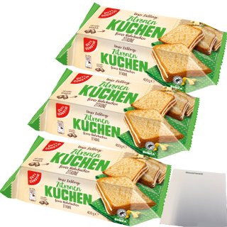 Gut&Günstig Zitronenkuchen feiner Rührkuchen mit Zitrone 3er Pack (3x400g Packung) + usy Block