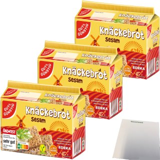 Gut&Günstig Knäckebrot Sesam 3er Pack (3x250g Packung) + usy Block
