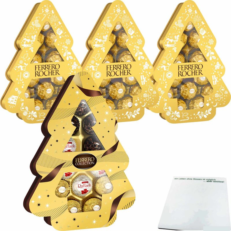 Ferrero Rocher Tanne Bundle: 3x Gold & 1x Collection (3x150g, 1x129g