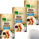 Edeka Bio Reiswaffeln mit Meersalz und Sesam verfeinert 3er Pack (3x100g Packung) + usy Block