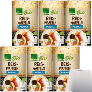 Edeka Bio Reiswaffeln mit Meersalz und Sesam verfeinert 6er Pack (6x100g Packung) + usy Block
