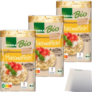 Edeka Bio Maiswaffeln gesalzen mit Meersalz 3er Pack (3x100g Packung) + usy Block