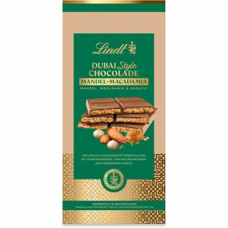 Lindt Dubai Style Chocolade Mandel-Macadamia (150g Tafel)