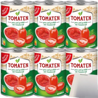 Gut&Günstig Tomaten ganz geschält mit Tomatensaft 6er Pack (6x400g Dose) + usy Block