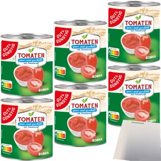 Gut&Günstig Tomaten ganz geschält mit Tomatensaft 6er Pack (6x800g Dose) + usy Block