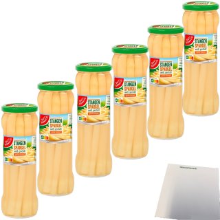 Gut&Günstig Stangenspargel weiß im Glas 6er Pack (6x330g Glas) + usy Block