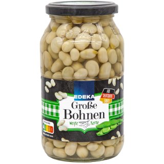 Edeka Große Bohnen weiße Kerne feinste Auslese (530g Glas)