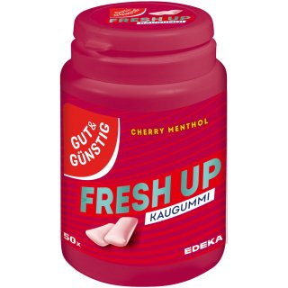 Gut&Günstig Kaugummi Cherry-Menthol zuckerfrei (50 Stk. Dose)