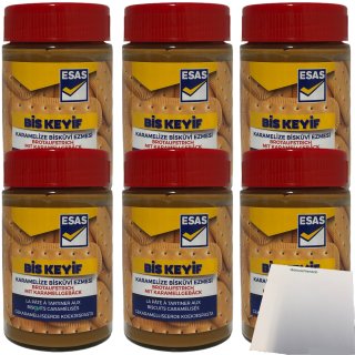 ESAS Brotaufstrich mit Karamellgebäck 6er Pack (6x350g Glas) + usy Block
