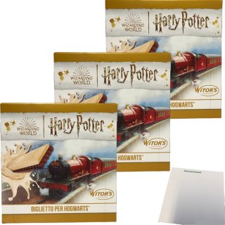 Witors Harry Potter Hogwarts Kakaokekse Kakao-Keks mit Milchcreme 3er Pack (3x130g Packung) + usy Block