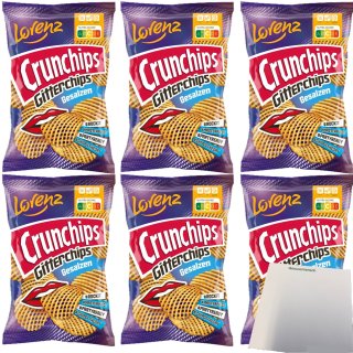 Lorenz Crunchips Gitterchips gesalzen glutenfrei 6er Pack (6x150g Packung) + usy Block