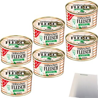 Gut&Günstig Hähnchenfleisch im eigenen Saft 98% Fleischanteil fein gewürzt 6er Pack (6x300g Dose) + usy Block