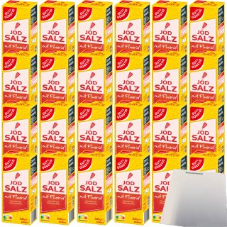 Gut&Günstig Jodsalz mit Fluorid besonders rein 24er Pack (24x500g Packung) + usy Block