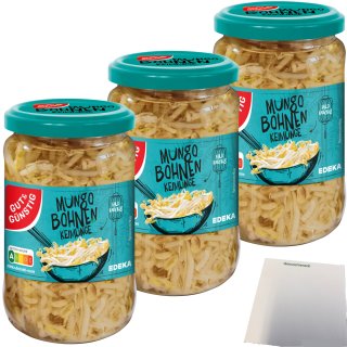 Gut&Günstig Mungbohnenkeimlinge 3er Pack (3x330g Glas) + usy Block