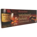 Caractere Weinbrandbohnen Zartbitterschokolade gefüllt mit Weinbrandt 3er Pack (3x200g Packung) + usy Block
